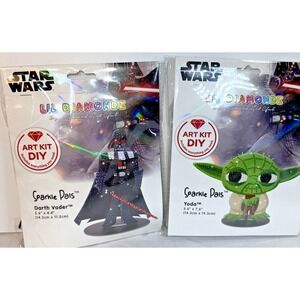Star Wars Lil Diamondz Sparkle Pals Diamond Art Club Kit Lot 2 Yoda/Darth Vader